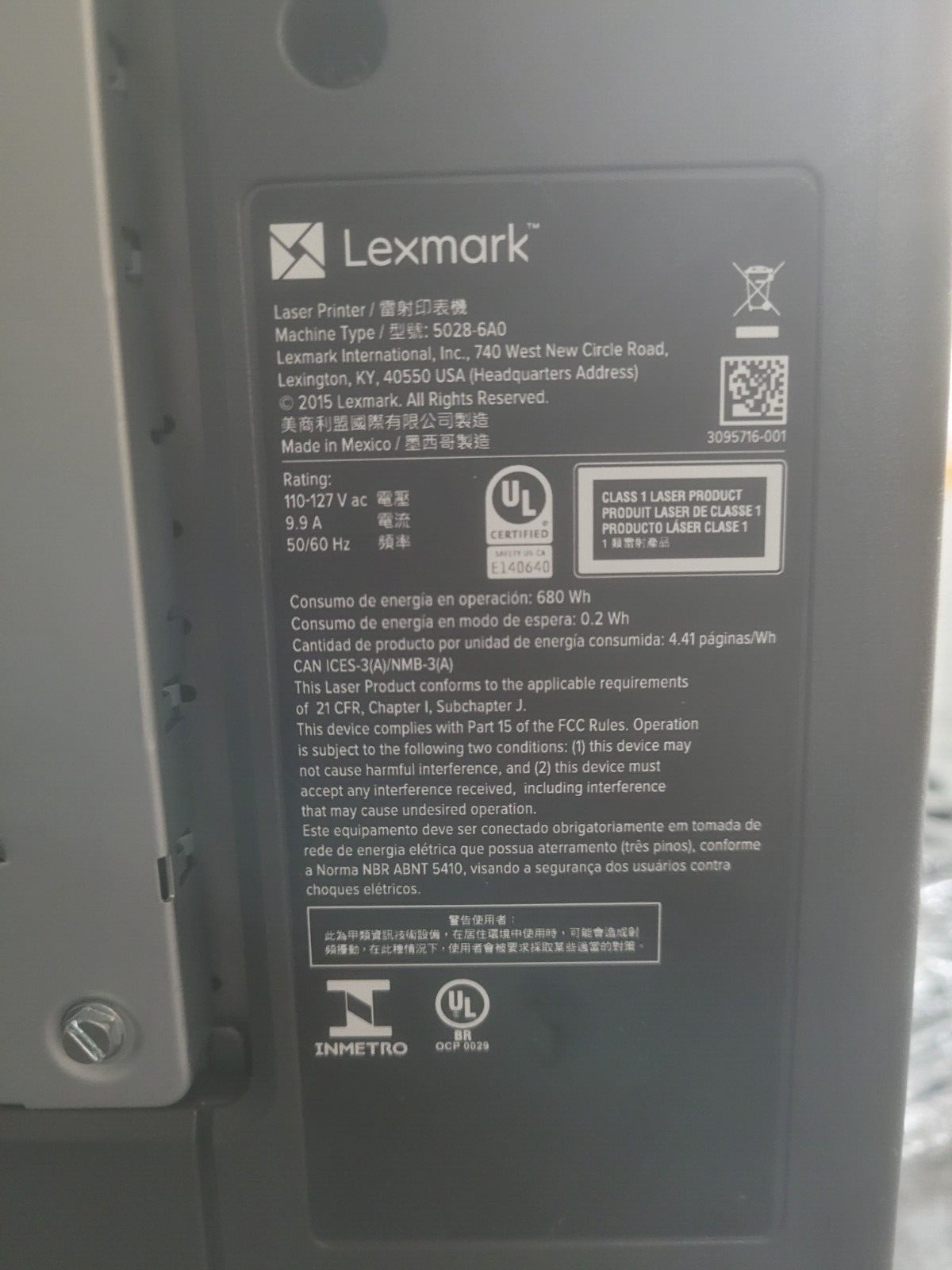 LEXMARK CS725 Laser Printer w/ Toner | eBay