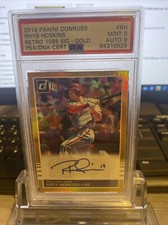 2019 Panini Donruss Rhys Hoskins Retro 1985 Signature-Gold PSA 9 #RH (10/10)