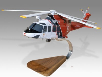 AgustaWestland AW139 Los Angeles Fire Department Desk Wood Model Large 1/48