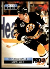 1992-93 Pro Set #220 Steve Heinze Boston Bruins Hockey Card