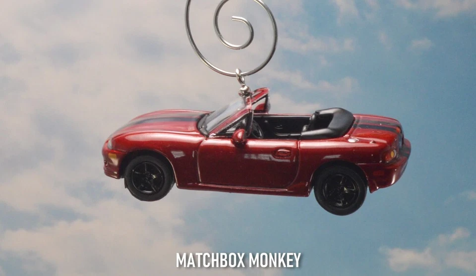 Mazda MX-5 Miata (NB) rojo oscuro adorno de Navidad convertible coche deportivo roadster Foto 2 de 4