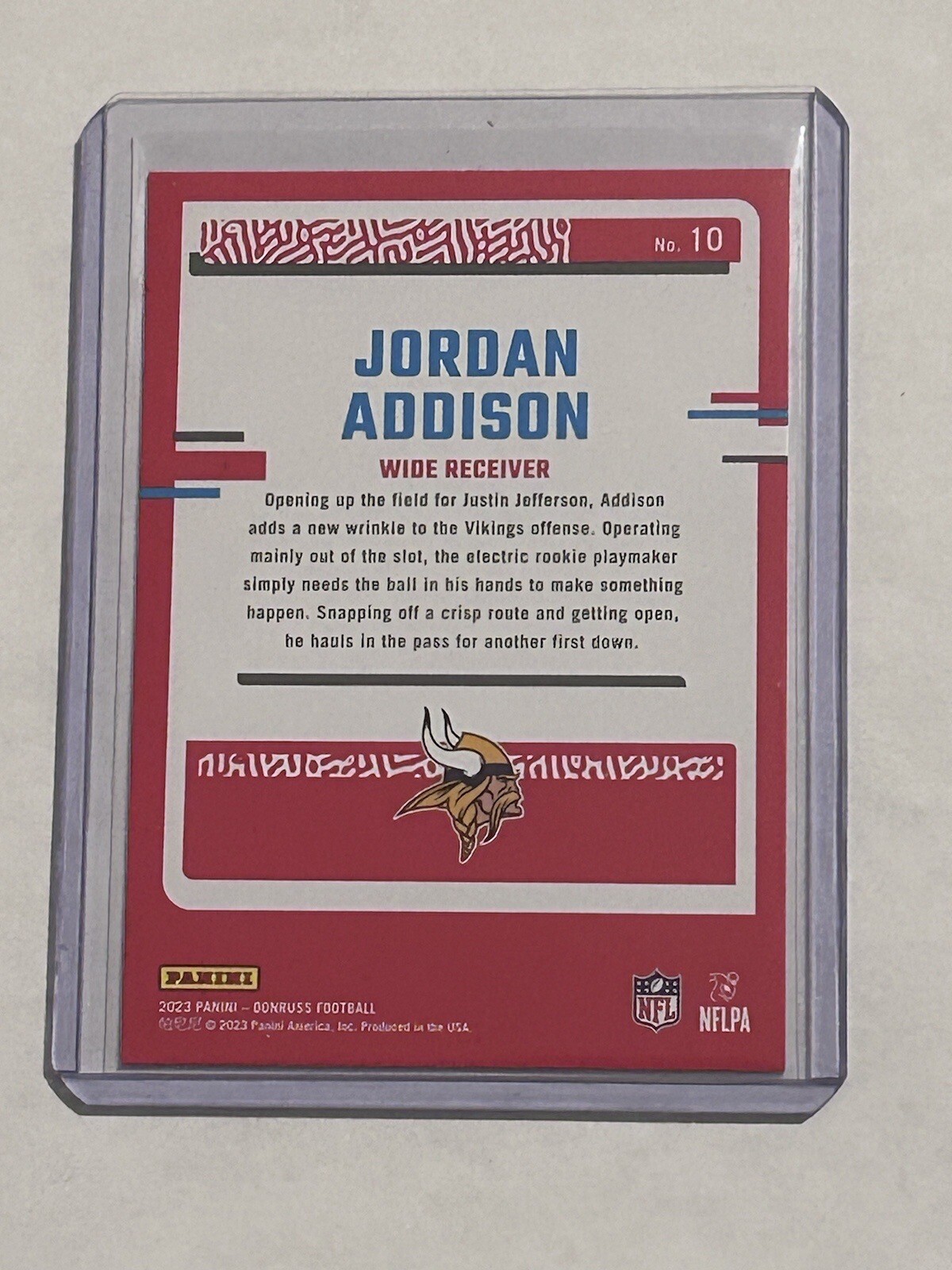 Jordan Addison 2023 Panini Donruss The Rookies RC #10 Insert Vikings Football thumbnail 3