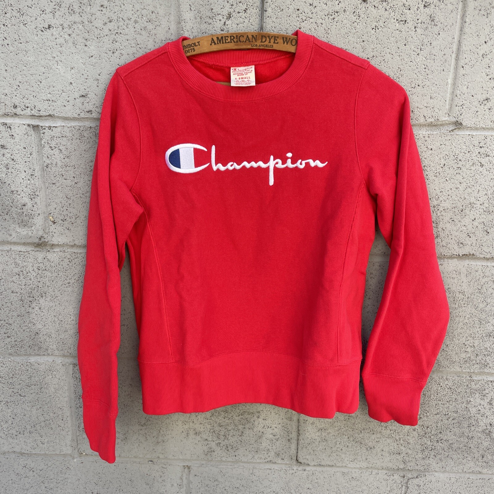 Champion Red Reverse Weave Script Sweatshirt XS L… - image 7