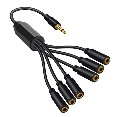 3.5mm Headphone Radio Splitter Cable 1 to 3/6 Male to Female Extension Cable - Picture 7 of 16