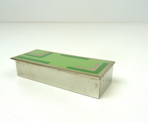 VERY RARE ORIGINAL GERMAN BAUHAUS SUPREMATISM ENAMEL JEWELRY ART DECO BOX 1925 - Picture 5 of 6