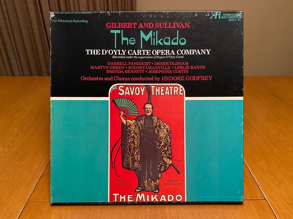 GILBERT & SULLIVAN THE MIKADO D'OYLY CARTA OPERA 2X LP ARABESQUE RECORDS NM/EX - Image 3 of 4