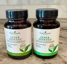2 Bottles Young Living Essential Oils - Inner Defense - 30 softgels - NEW SEALED