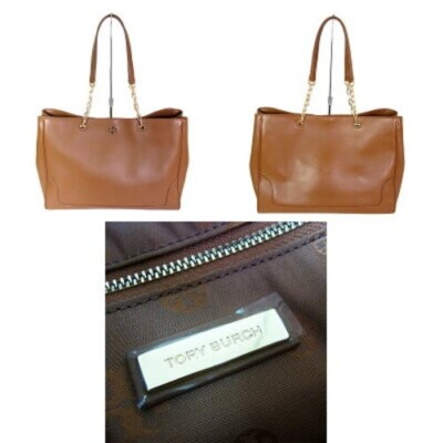 TORY BURCH Chain Tote Bag Shoulder Handbag Gold Hardware