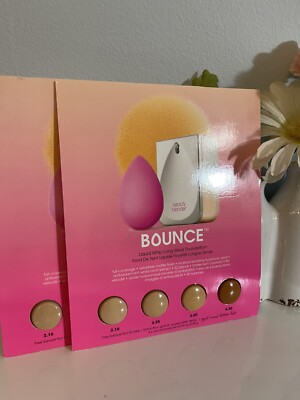 2X BEAUTY BLENDER BOUNCE LIQUID WHIP LONG WEAR FOUNDATION 4 SHADE SAMPLE CARD 