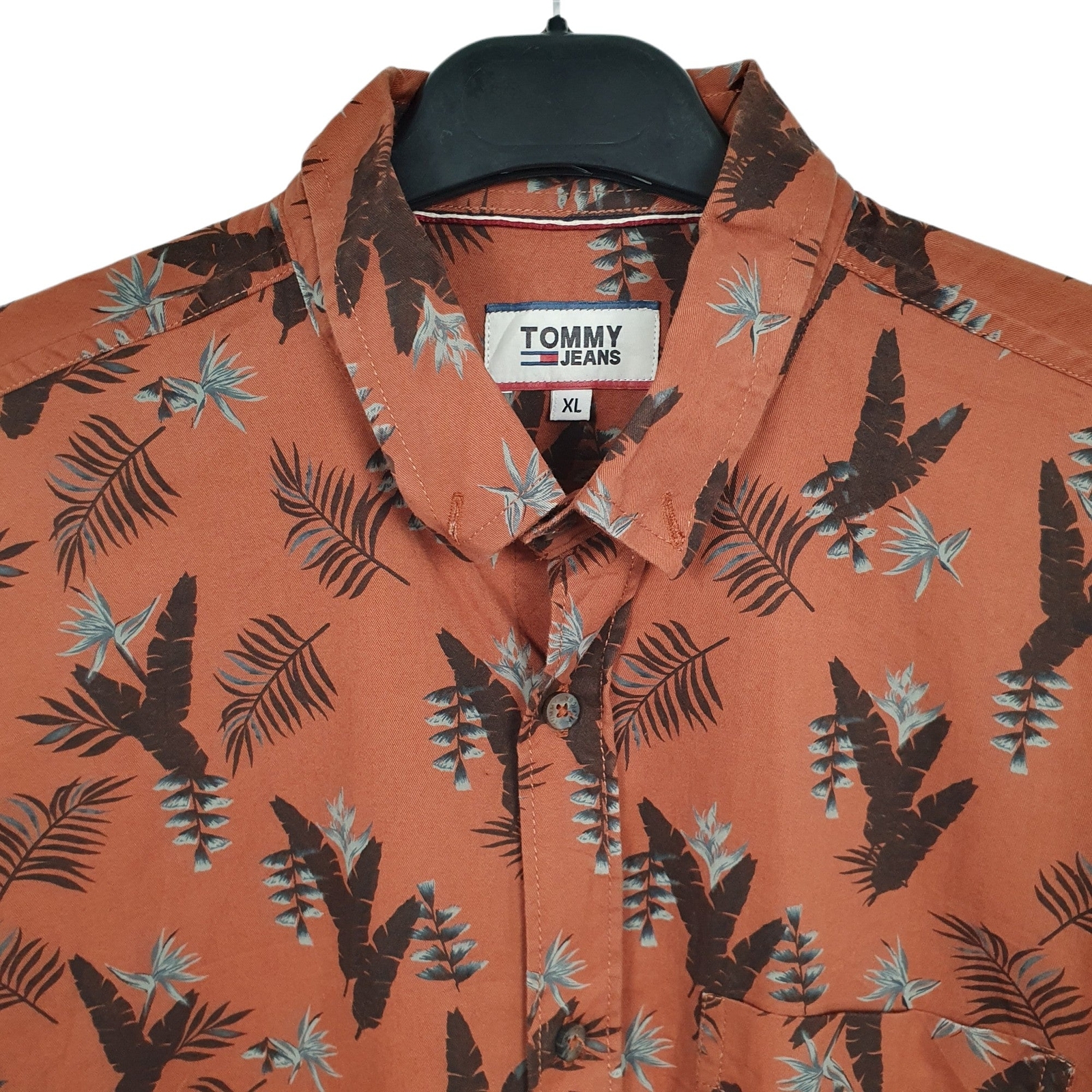 TOMMY HILFIGER Brown Shirt Pattern Long Sleeve Casual Mens M image 2