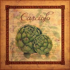 Ceramic Backsplash Tile Mural Fruit Vegetable Food - Tuscan Artichoke Distressed