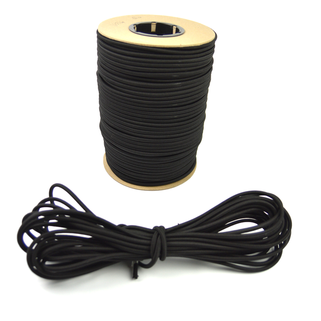 Sporting Goods 6mm ROUND ELASTIC BUNGEE ROPE SHOCK CORD TIE DOWN BLACK