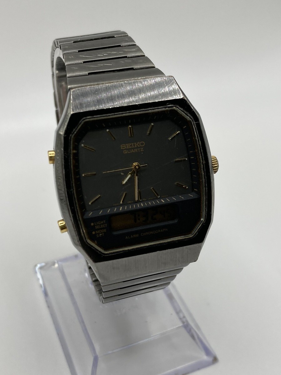 SEIKO Quartz Alarm Chronograph Digital Analog H601-5479 Men's