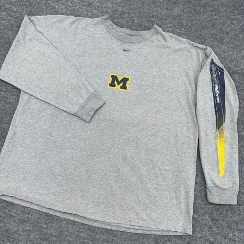 Vintage Michigan Wolverines Nike Shirt Herren 2XL Team Center Swoosh Langarm - Bild 3 von 10