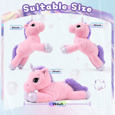 Peluche De Unicornio De 40 Cm, Cojín De Caricatura Ultrasuave, Muñeco De Peluche Seguro Para Niños Y Regalo Afectivo - Boosns