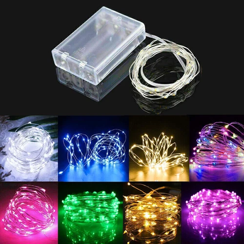 Battery Operated LED Fairy String Lights Xmas Party Wedding Indoor Bedroom Decor