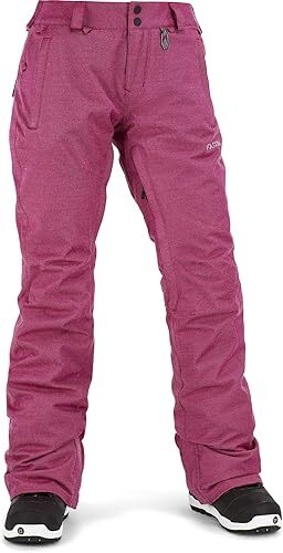 VOLCOM WOMEN'S BIRCH INSULATED SNOWBOARD SKI SNOW PANTS sz L MAROON H1251602 - Picture 1 of 3