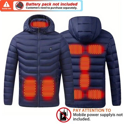 9 Areas USB Electric Heated Jacket Outdoor Heating Jackets Winter Warm Coat Men