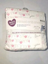 Fitted Crib Sheets Set of 2 28x52 Inches 100 Cotton