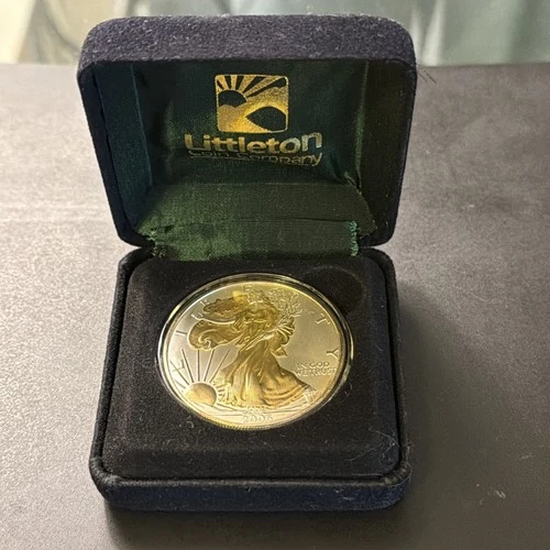 2006 Gold Gilded American Silver Eagle 1 oz Coin .999 Fine Silver :