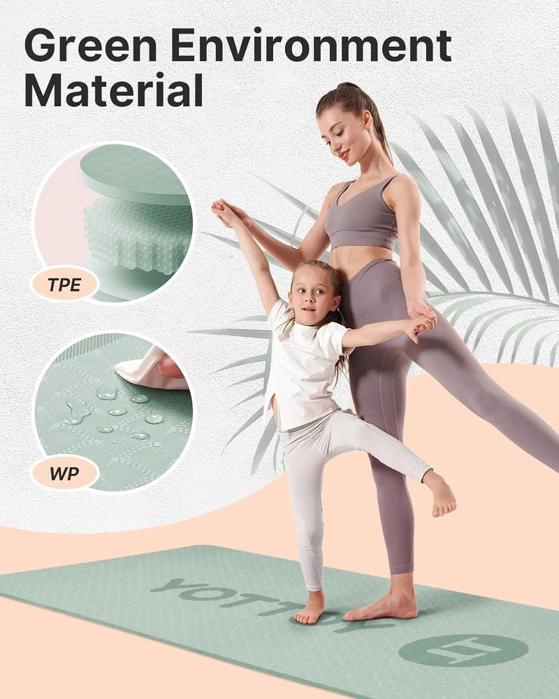 Extra Wide 72x32 Inch Non-Slip Eco-Friendly Yoga Mat for Fitness & Exercise