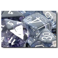 Polyhedral Dice: Nebula - Black with White (7)