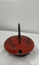 Vintage Japanese Teapot Teavana Cast Iron Red W Japanese Dragon Ornate Beautiful