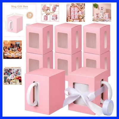 36 Pack Mug Boxes for Gifts Transparent Packaging Box for Shipping 11oz Blank...