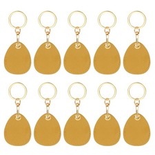 10pcs Leather Keychain,45mm Sublimation Keychain Blanks,Water Drop,Yellow