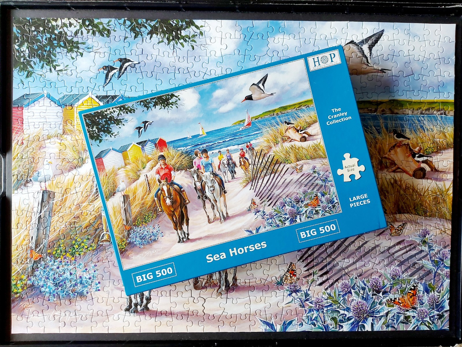 HOP House Of Puzzles Sea Horses BIG 500 Large Piece Jigsaw Puzzle Complete