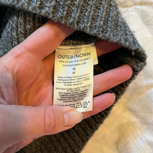 Maglione Sconosciuto Eastbank Misto Lana Girocollo Maglia Grossa Grigio Uomo Medium - Foto 4 di 9