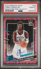 2023 PANINI DONRUSS OPTIC SIGNATURE-PINK VELOCITY CHRIS LIVINGSTON 65/79 PSA 10