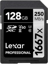 Lexar Professional 1667x 128GB SDXC UHS-II V60 U3 SD Memory Card