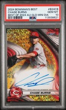 2024 BOWMAN'S BEST BEST OF 2024 AUTOS GOLD MINI DIAMOND CHASE BURNS 24/50 PSA 10