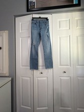 Levi's Wedgie Straight High-Rise Distressed Raw Hem Jeans