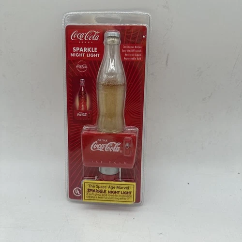 VTG NEW Coca Cola Coke Sparkle Night Light Continuous Motion On-Off Switch NOS
