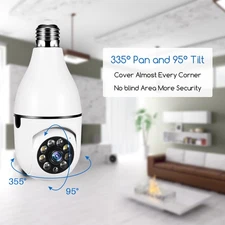 E27 Bulb Camera Night Vision Color Human Tracking Security Monitor Camera