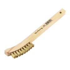 Forney 70491 Brass Curved Handle Scratch Brush 0.006 Wire x 8-5/8 L in.