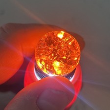   Vitro   Orange Jeweled Crackle Glass Toy Marble Shooter Size 7/8"