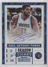 2017 Contenders Draft Picks Cracked Ice Ticket 19/23 Karl-Anthony Towns Auto 2t7
