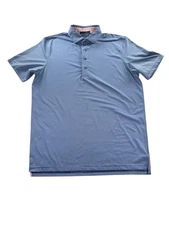 Greyson Golf Polo Mens Sz Large Blue Striped Short Sleeve Performance Shirt