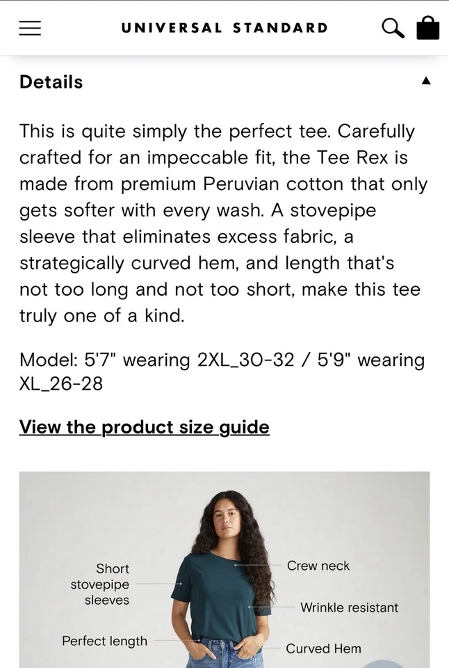 Camiseta para mujer Universal Standard T Rex cuello redondo - negra, roja, rayas. S 14-16 Foto 4 de 4