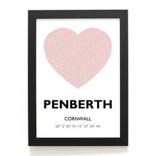 A4 PRINT - Penberth, Cornwall - Word Heart Design - SW4022