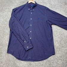 Polo Ralph Lauren Button Down Shirt Mens XL Purple Plaid Classic Fit Stretch