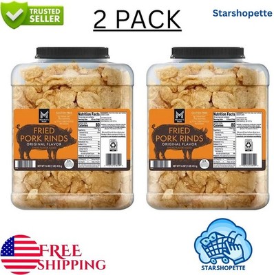 2 PACK Member'S Mark Original Fried Pork Rinds 16 Oz. FREE SHIPPING