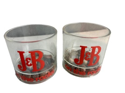 2 Vintage J & B '' On The Rocks  Plastic Tumblers