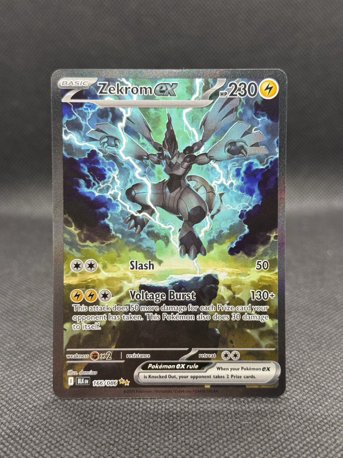Pokémon TCG Zekrom EX SIR 166/086 Black Bolt English LP
