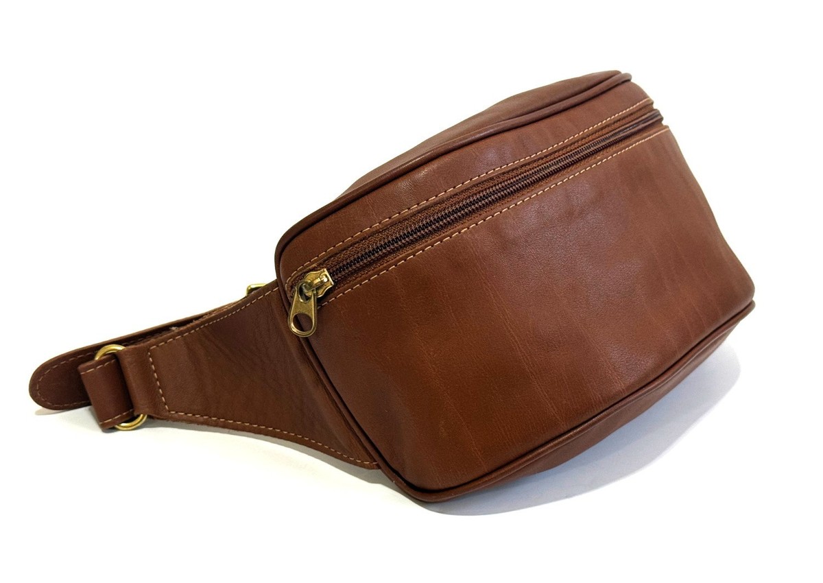 RARE Coach Vintage British Tan Leather Waist Pouch Fanny Pack
