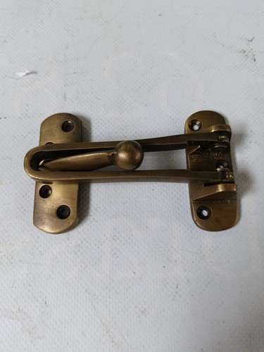 DOOR open protector security latch Solid Brass CATCH Heavy Duty Swing Bar Lock - Picture 5 of 7