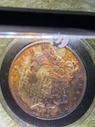 1886 Morgan Silver Dollar $1 Choice AU/UNC Original Bag Fiber Crescent Toned BU
